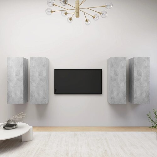 VidaXL TV ormarići 4 kom siva boja betona 30,5 x 30 x 90 cm od iverice Slike