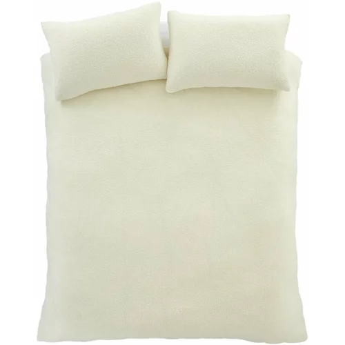 Catherine Lansfield Kremno bela bouclé podaljšana posteljnina za zakonsko posteljo 230x220 cm Cosy –