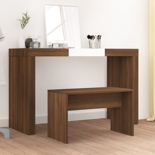 The Living Store Garderobni stolček rjav hrast 70x35x45 cm konstruiran les - Garderobni Stolček, (21482330) Cene