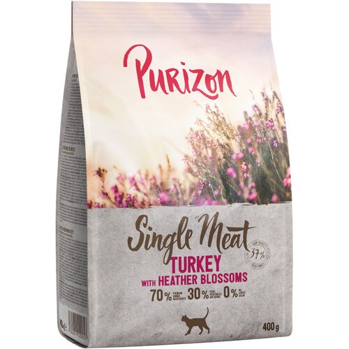 Purizon suha hrana za mačke 2 x 400 g po poskusni ceni! - Single Meat puran s cvetovi rese Cene