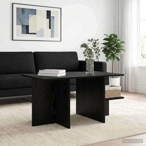  Stolić za kavu Crni hrast 87 x 50 x 45 cm Konstrukcijsko drvo - Crni hrast Slike