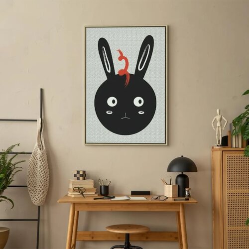  Slika - Rabbit Sees Everything (1 Part) Vertical 60x90 U prirodnom drvenom okviru Slike