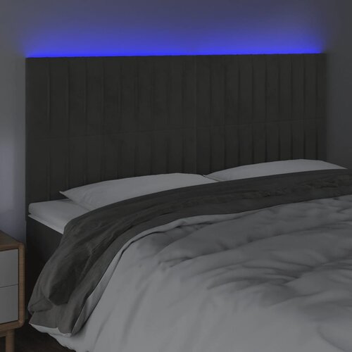  LED uzglavlje tamnosivo 160x5x118/128 cm bar&amp;scaron;unasto Slike