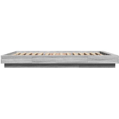 VidaXL Okvir za krevet s LED svjetlima boja hrasta 135 x 190 cm drveni Slike