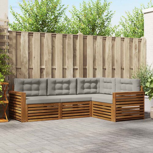  Set vanjskih sofa 4 kom. Prirodna i svijetlo siva Smeđa 251,5 x 172,5 x 73 cm Slike