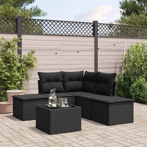  6-dijelni set vrtnih sofa s jastucima crni od poliratana Cijene