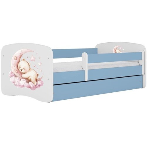 HAPPYKIDS Dječji krevet Dreamy medvjedić na mjesecu 180x80 sa madracem s ladicom Plava Cene