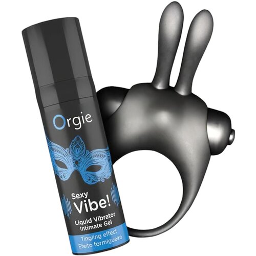Orgie Bunny - set crnih vibracijskih prstenova za penis Cijene