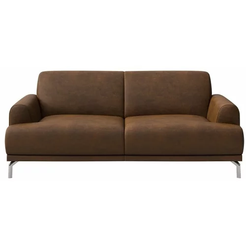 MESONICA kauč smeđe boje od imitacije kože Puzo, 170 cm