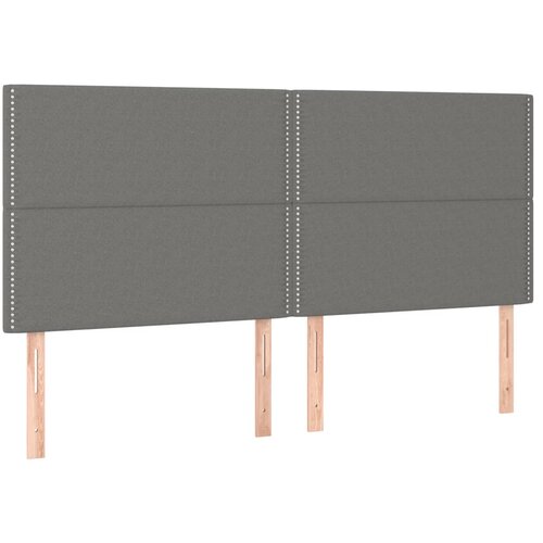 Maison Chic Posteljno vzglavje - Vzglavna omarica 4 kosa temno sivo 100x5x78/88 cm blago, (22077523) Slike