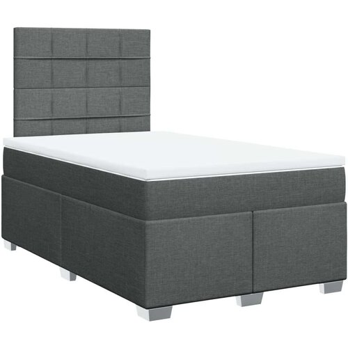 VidaXL Krevet box spring s madracem tamnosivi 120 x 190 cm tkanina Slike