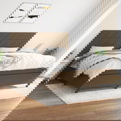 The Living Store Box spring postelja z vzmetnico temno rjava 180x200 cm blago - Box Spring Postelja, (21516568) Slike
