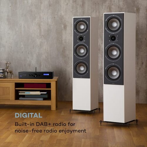 Auna AMP-CD608 DAB, HiFi stereo ojačevalnik, 4 x 100 W, RMS, DAB + BT, optični vhod, daljinski upravljalnik - Slike