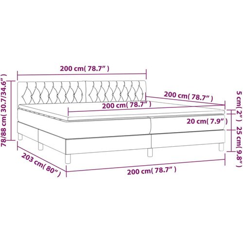  Box spring s madracem LED crni 200x200 cm bar&amp;scaron;un Slike