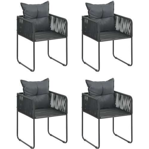  5-dijelni vrtni blagovaonski set od PVC ratana crni Slike
