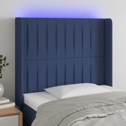 vidaXL LED uzglavlje plavo 103 x 16 x 118/128 cm od tkanine Cijene