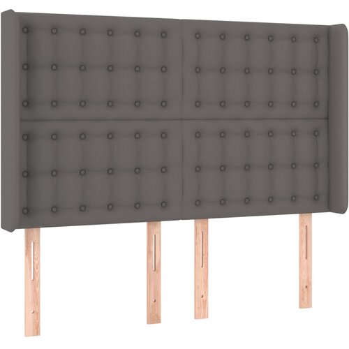 Maison Chic vzglavna omarica - nočna omarica - posteljna omarica z ušesi sivo 147x16x118/128 cm umetno usnje, (21710525) Cene