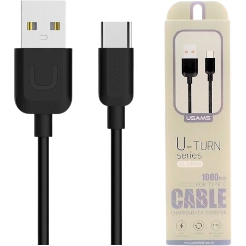 Usams USB-C KABEL 1M ČRN/ČRN ZA TELEFONE, POLNILNIKE, 2A, (21980370) Cene