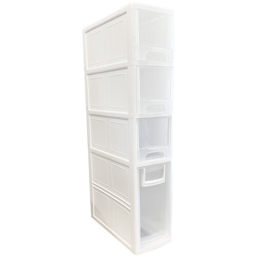 Timeless Tools Omara za shranjevanje s 4 predali na izvlečenje z zakleljivimi kolesi - prostorsko varčen plastični organizator, (5000348762) Slike