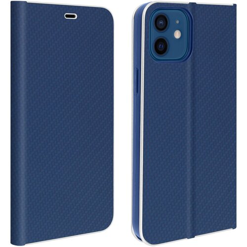 AVIZAR Ovitek za iPhone 12 / 12 Pro z držalom za kartico in funkcijo stojala, Carbon Effect - polnocno modra, (20626165) Slike