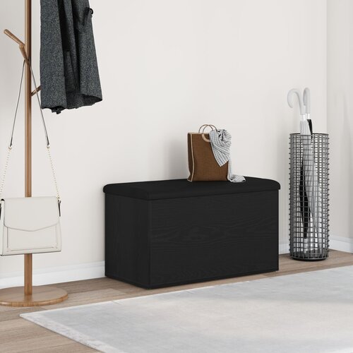 vidaXL Klupa za skladištenje Crni hrast MDF, Poliester 80 x 40 x 45 cm Cijene