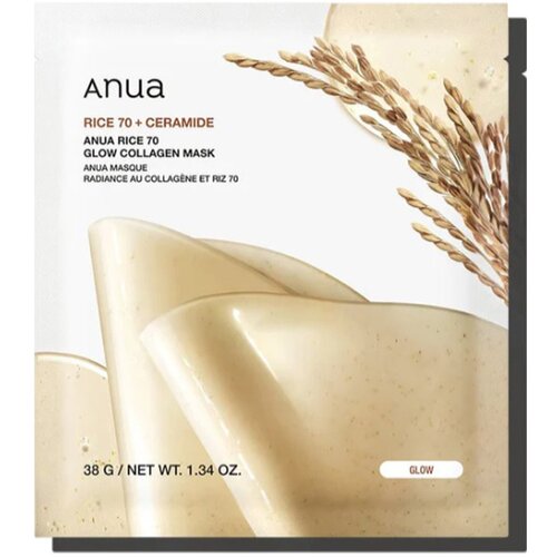 Anua Rice + Ceramide 70 Glow Collagen Mask maska za obraz za vse tipe kože 4x38 g unisex Cene