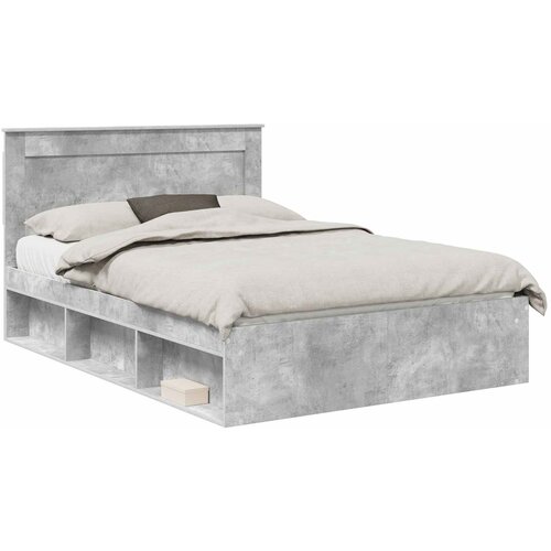 vidaXL konstrukcija postelje beton 160 x 200 cm masivno borovo les, (5000103797) Cene