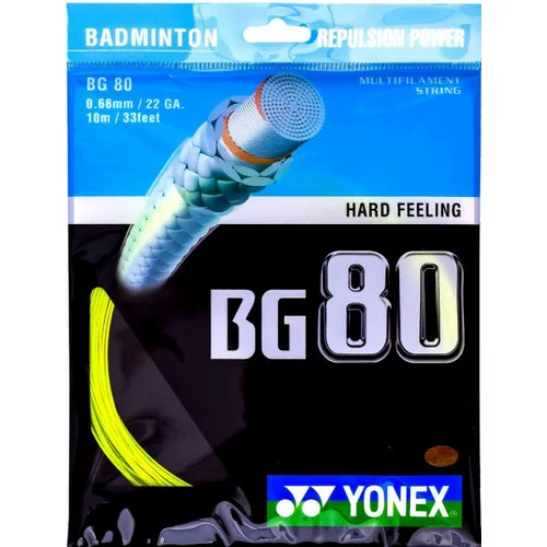 Yonex BG 80 Žice za badminton reket, žuta, veličina