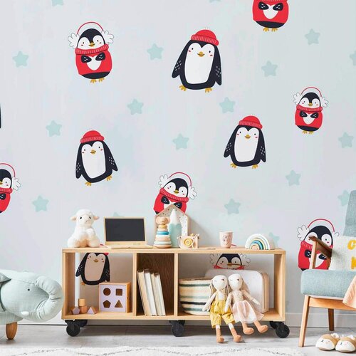 Artgeist Fototapeta Brawling Penguins, 450x315cm Slike