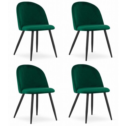  Set 4 stolice BELLO - zeleni baršun / crne noge Cene