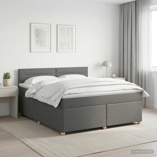  Boxspring krevet s madracem Tamnosiva 140 x 200 cm Tkanina Cene