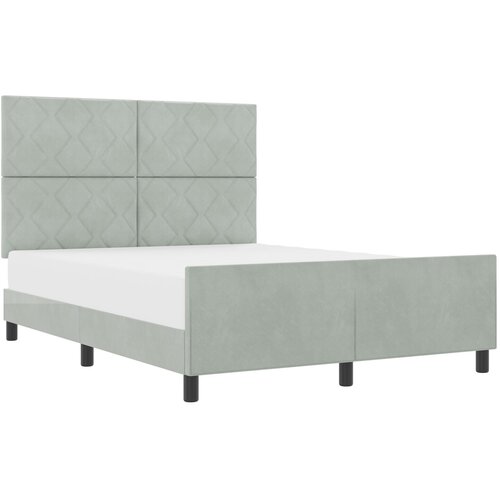 VidaXL Postelja Svetlo siva 140x200 cm Žamet, (22049004) Slike