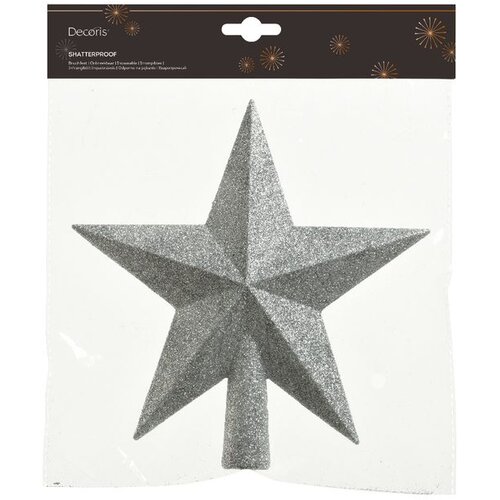 Dekordom Vrh za jelku u obliku zvezde 19cm 029541 - Silver - KMG Cene
