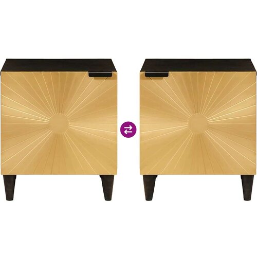 VidaXL Noćni ormarić 2 pcs Crna i zlatna 40 x 33.5 x 46 cm Slike