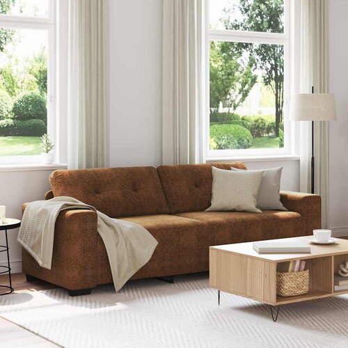 SOFA za 3 osobe Smeđa 220 cm Umetnička suknja koža Slike