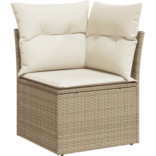  5-dijelni vrtni set sofa s jastucima bež od poliratana 100 x 55 x 73 cm Slike