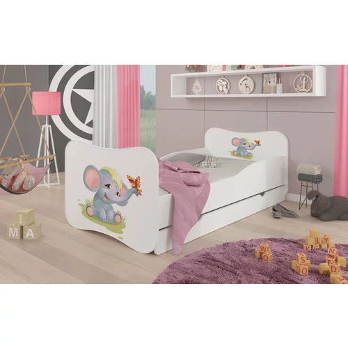 ADRK Furniture Otroška postelja Gonzalo grafika - 80x160 cm s predalom
