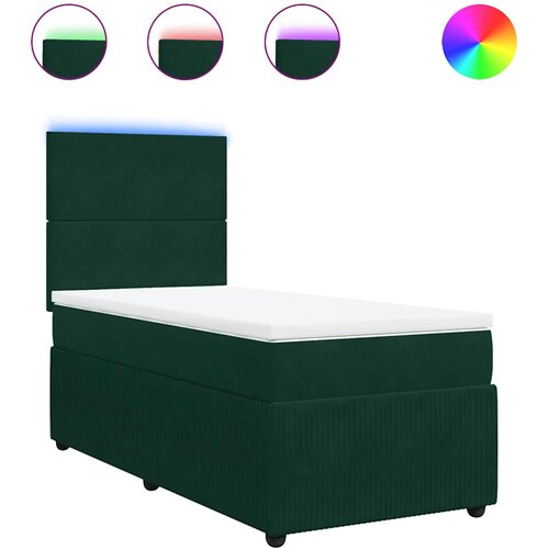 Box spring krevet s madracem tamnozeleni 80 x 200 cm bar&amp;scaron;unasti Slike