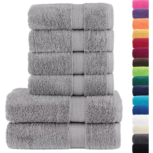  6-dijelni vrhunski set ručnika SOLUND sivi 600 gsm Slike