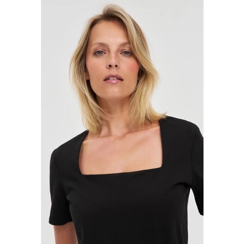 Marisse Black Diamond Neckline Blouse Cene