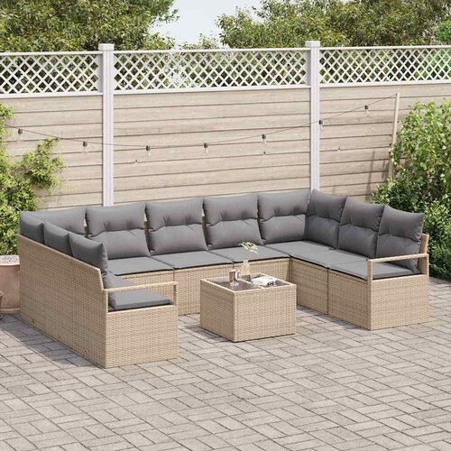  Set sofe s jastukom 10 pcs Bež poliratan Slike
