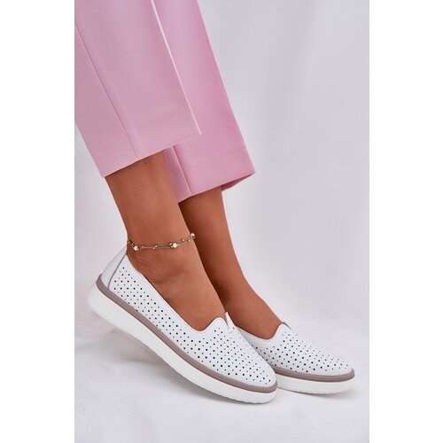 EVENTO Leather Women's Oxford Shoes White Liaruna Cene