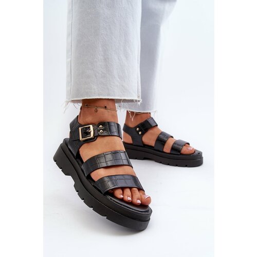 Kesi Women's sandals with chunky soles, black Nicarda Cene