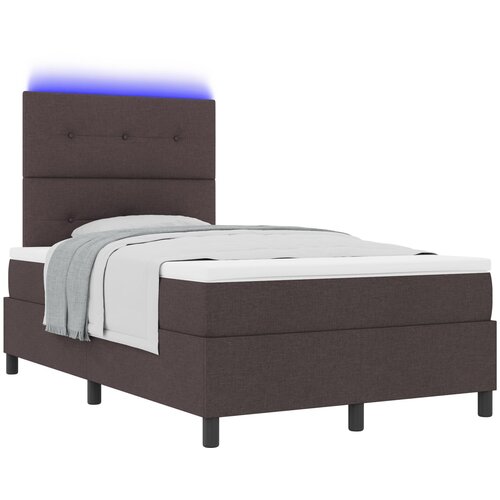 VidaXL Box spring krevet Tamno smeđa 120 x 190 cm tkanina Slike