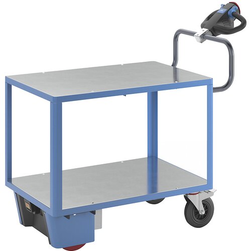 eurokraft pro montažni voziček z električnim pogonom, 2 pocinkani polici, dxšxv 1470 x 700 x 1300 mm, modre barve Cene