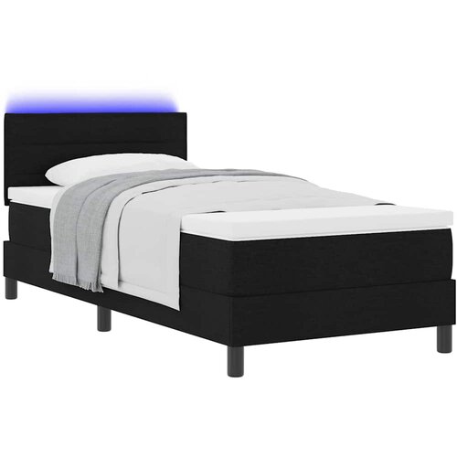  s opruga kutije s LED trakama Crna 80 x 200 cm tkanina Slike