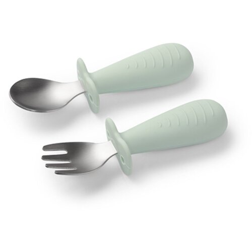 BabyOno Be Active Stainless Steel Spoon and Fork pribor za otroke Mint 12m+ 2 kos Cene