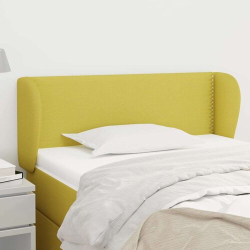  Vzglavje z u&amp;scaron;esi zeleno 83x23x78/88 cm blago, (20735838) Slike
