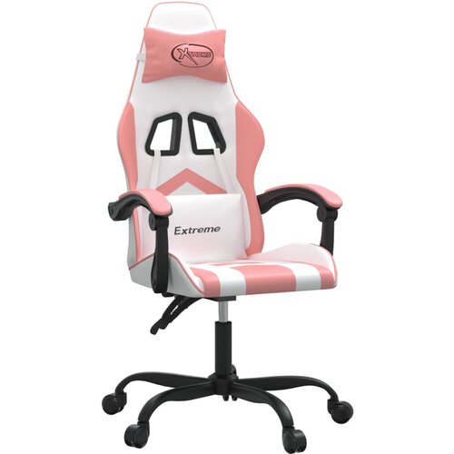 vidaXL Gaming stol Bela in roza umetno usnje, (21377136) Cene
