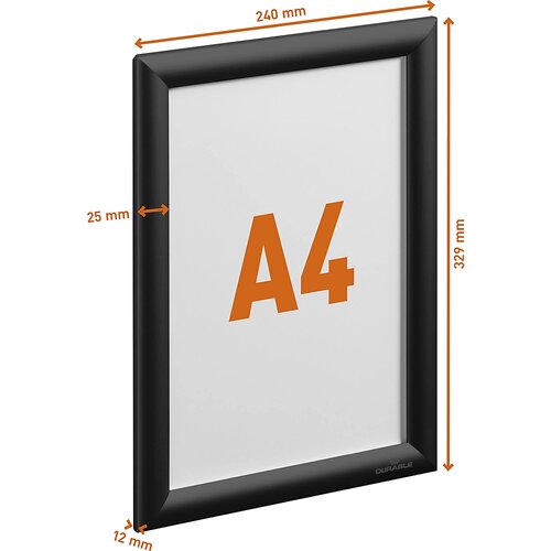 Durable Aluminijast zložljiv okvir, format A4, črne barve Cene